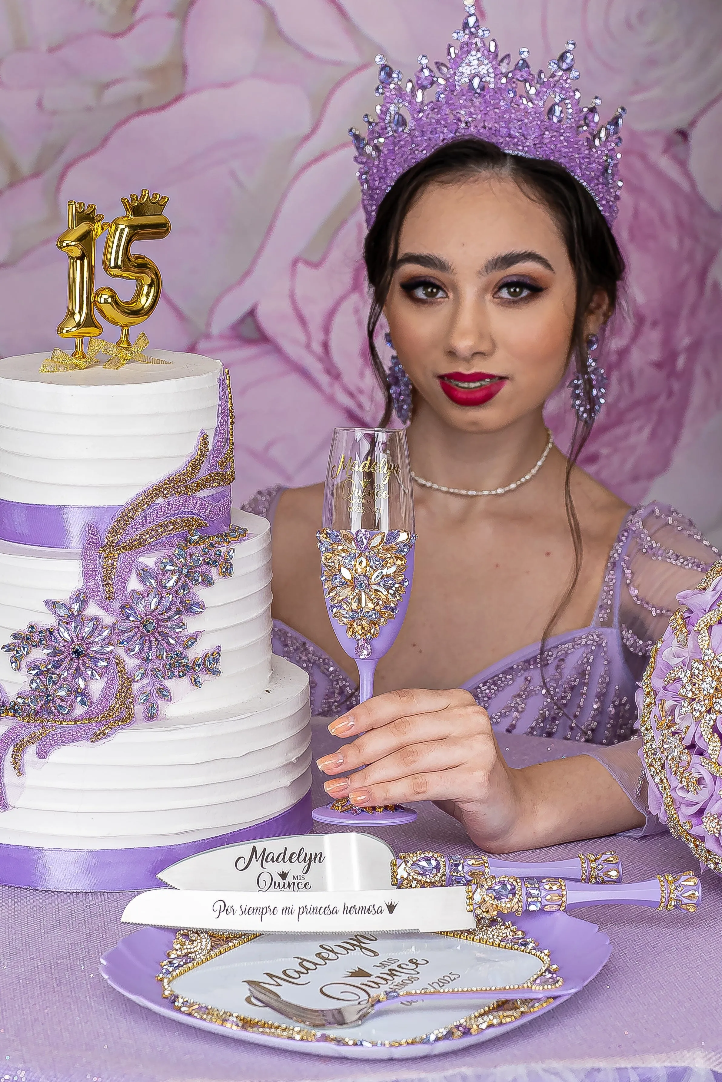 Lavender quinceanera brindis package (5 pcs)