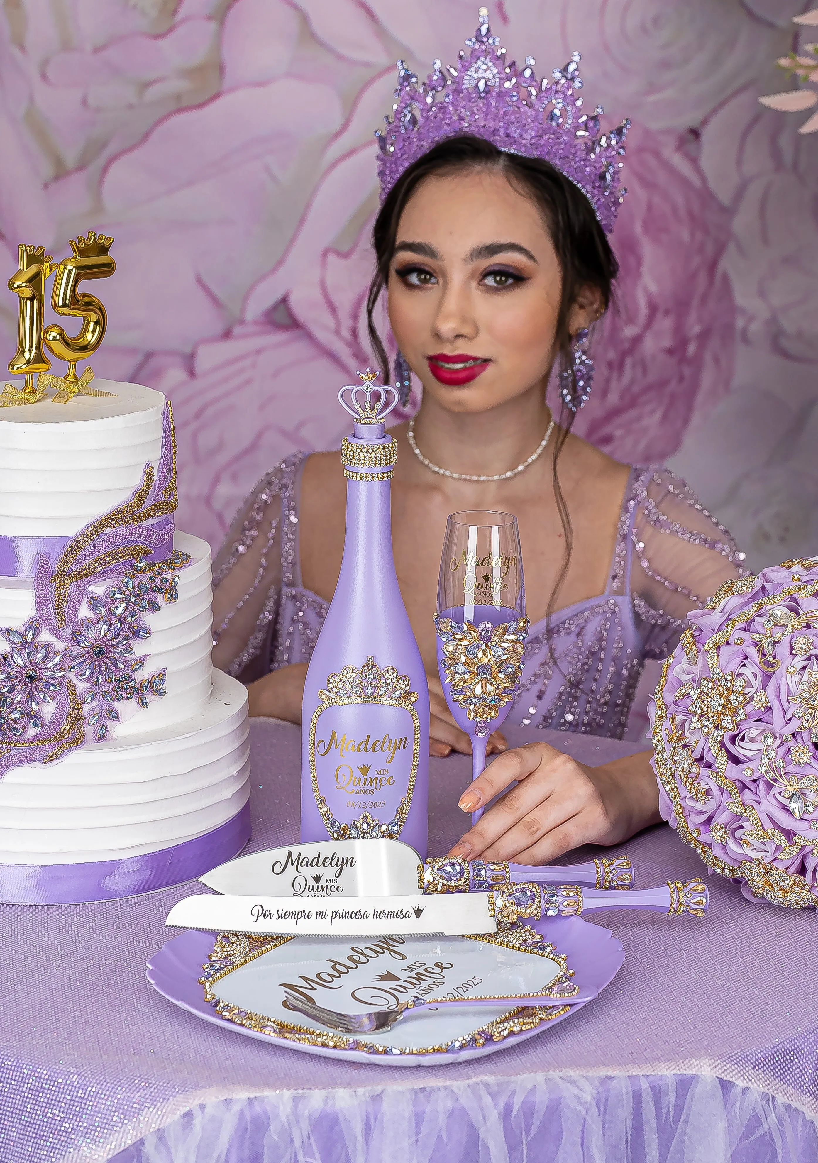 Lavender quinceanera brindis package (5 pcs)