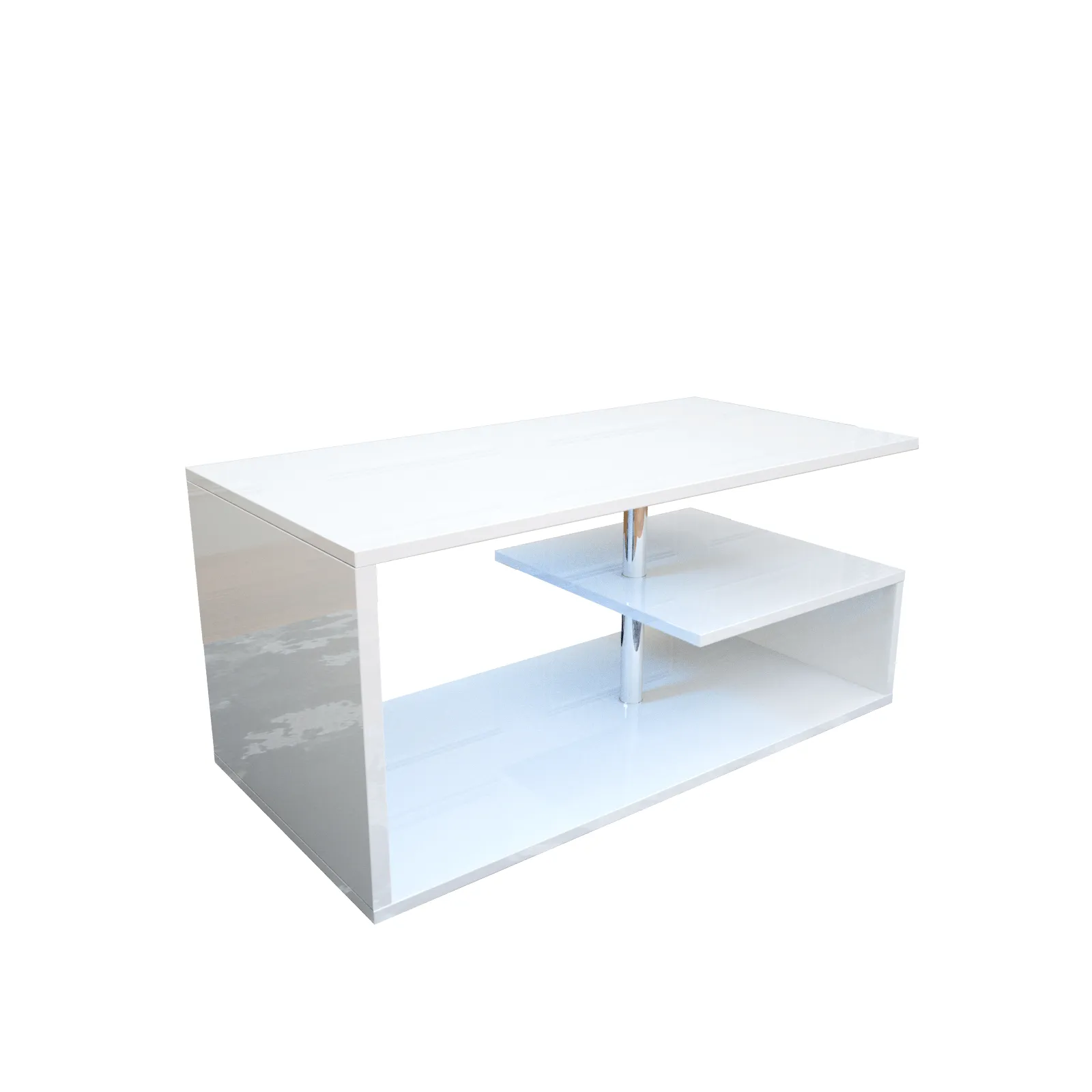 LED High Gloss Coffee Table 100x56cm - Versatile & Chic