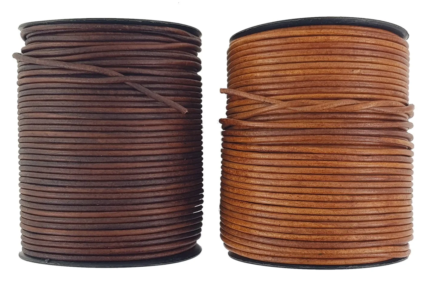 Light Brown & Brown 3 mm round leather cord