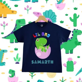 Lil Bro Dino Theme Customized T-Shirts