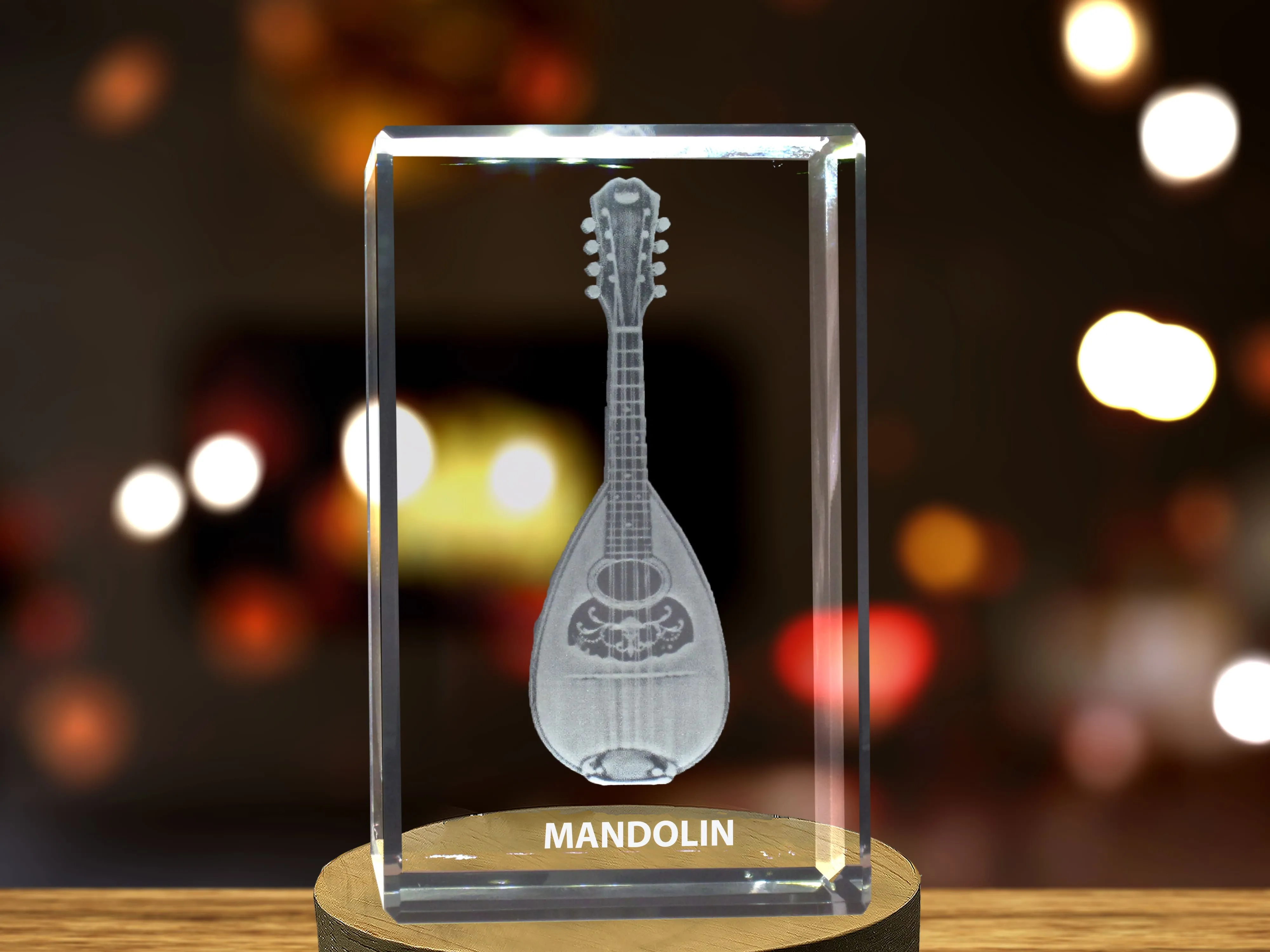 Mandolin 3D Engraved Crystal 3D Engraved Crystal Keepsake/Gift/Decor/Collectible/Souvenir