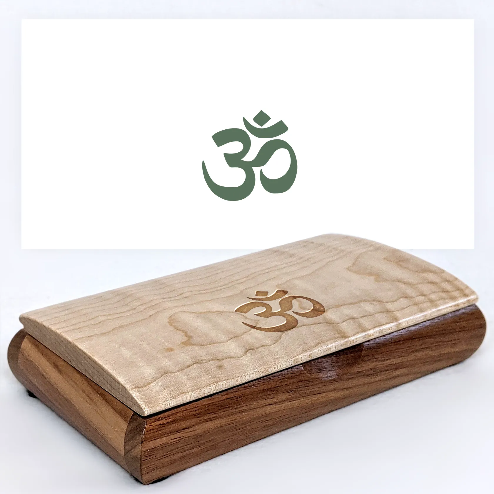 Meditation or Yoga Retreat Souvenir Gift - Handmade Wooden Keepsake Box (Hindu Om)