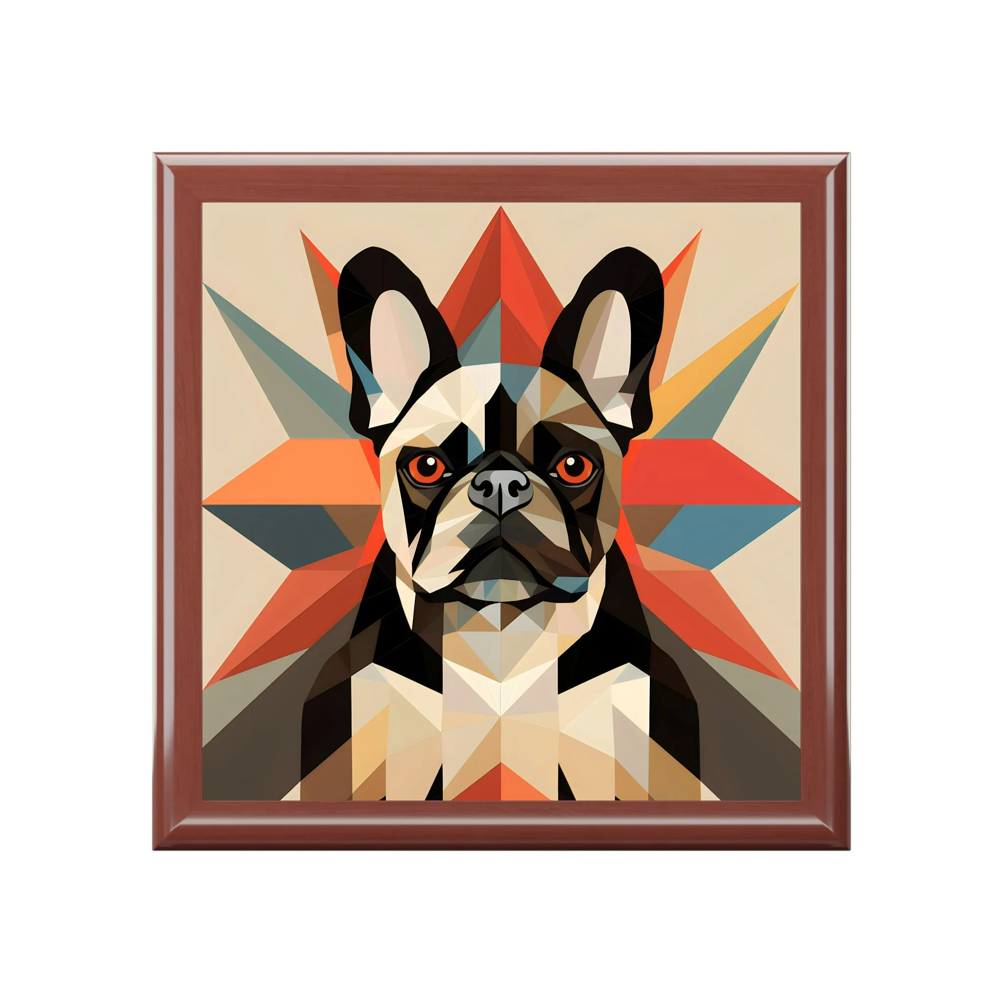 Mid-Century Modern French Bulldog Art Print Gift and Jewelry Box