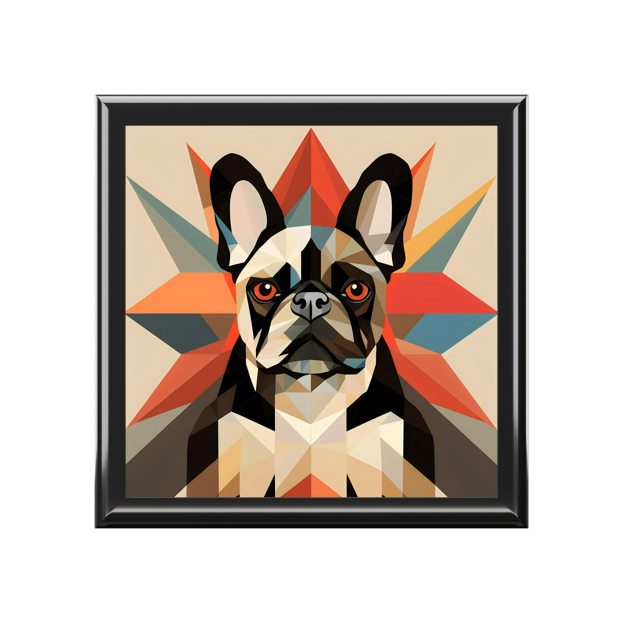 Mid-Century Modern French Bulldog Art Print Gift and Jewelry Box