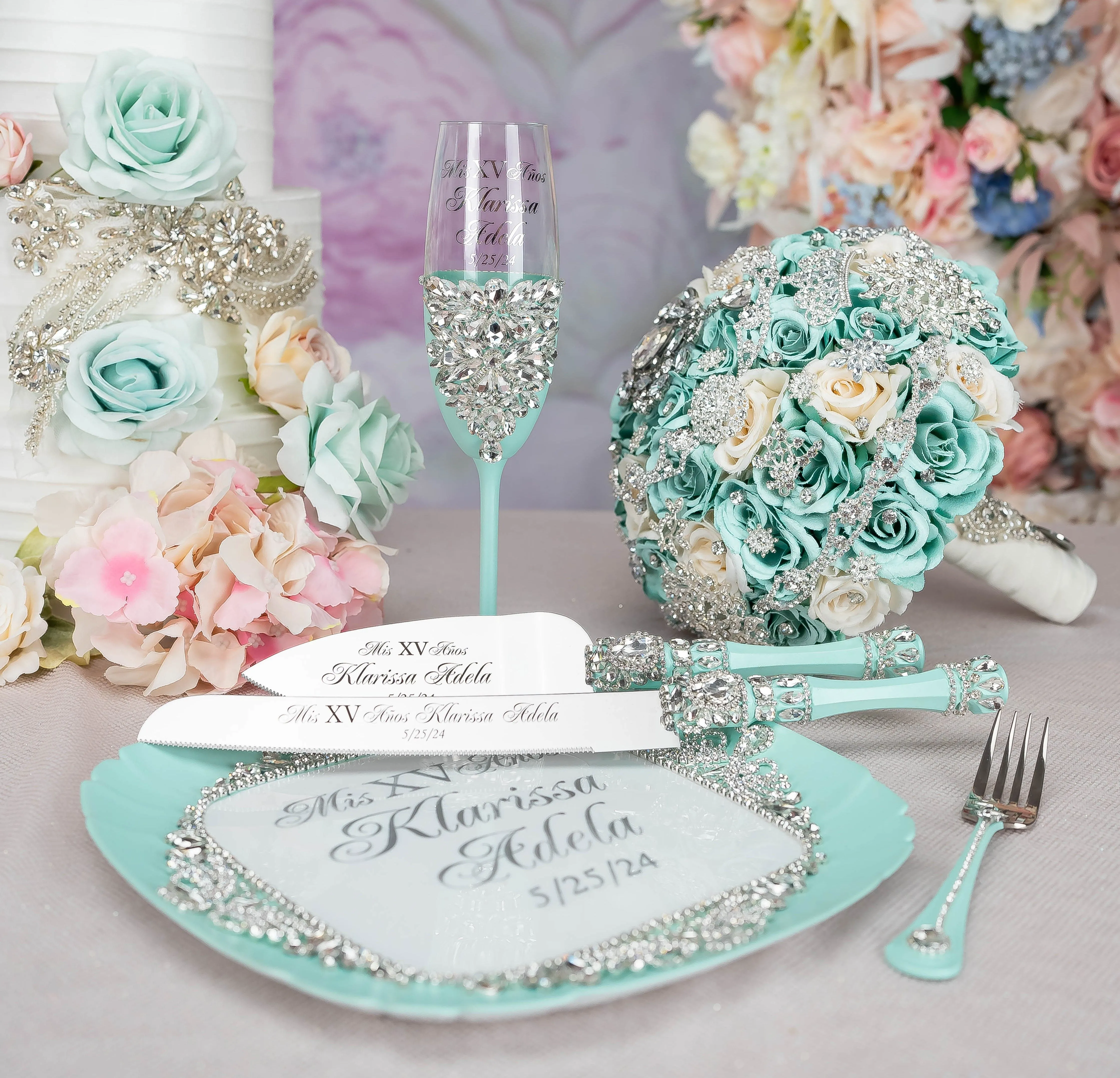 Mint Quinceanera Brindis Package (5 pcs)