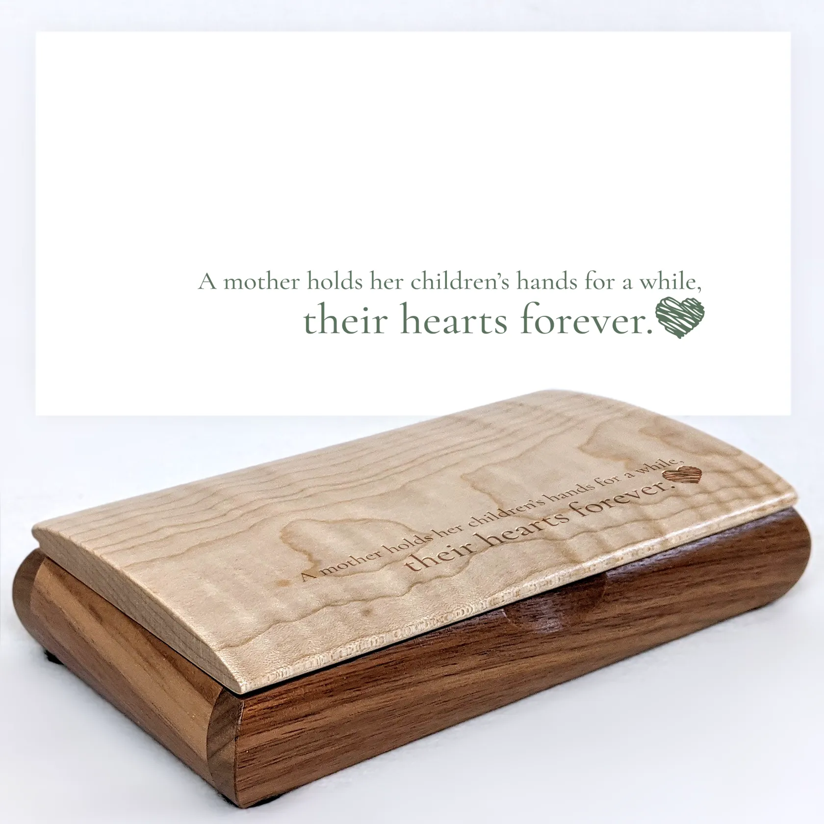 Mother's Day Gift - Handmade Wooden Keepsake Box (A mother holds...)