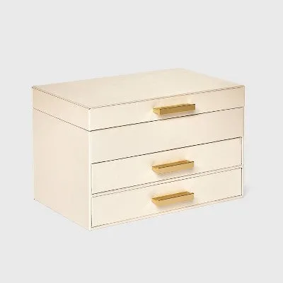 New - Three Drawer Organizer Jewelry Box - A New Day Cream