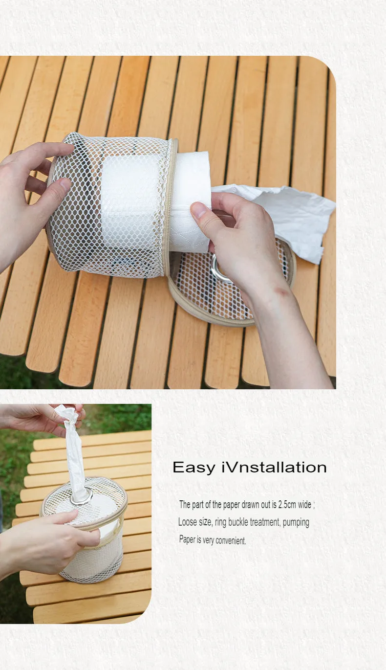 Outdoor Camping Paper Towel Pull-Out Home Portable Roll Paper Storage Bag Car Portable Paper Tube Bag Storage Box