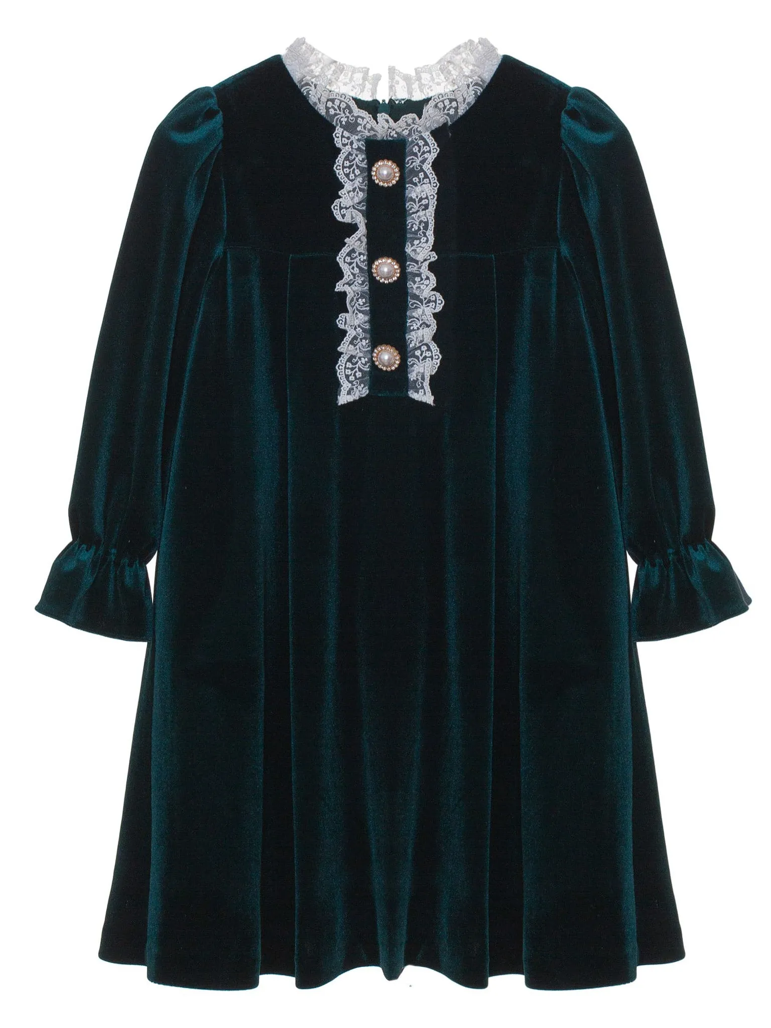 Patachou Green Velvet Dress