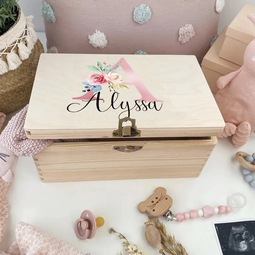 Personalized Baby Name Keepsake Memory Box