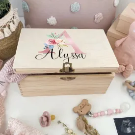 Personalized Baby Name Keepsake Memory Box