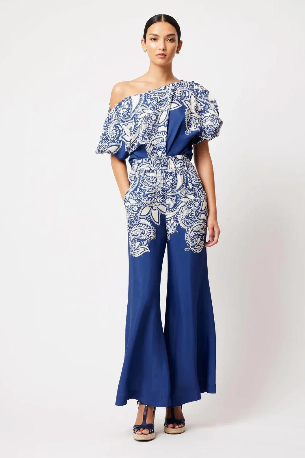 Positano Elastic Waist Wide Leg Pant | Nautique Paisley