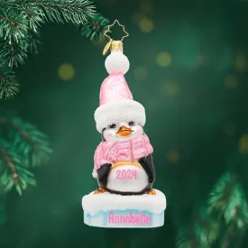 Precious Penguin Pink Personalized