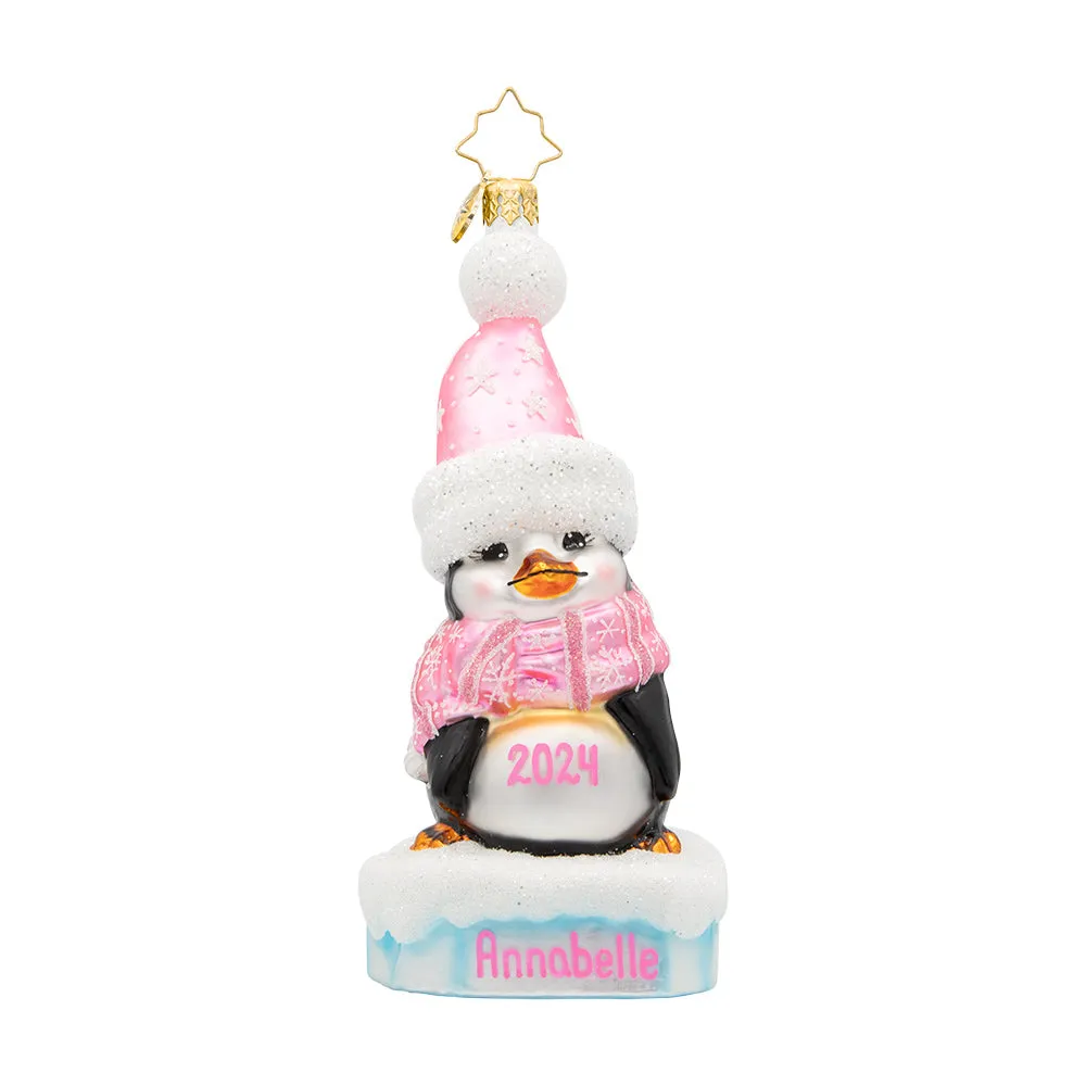 Precious Penguin Pink Personalized