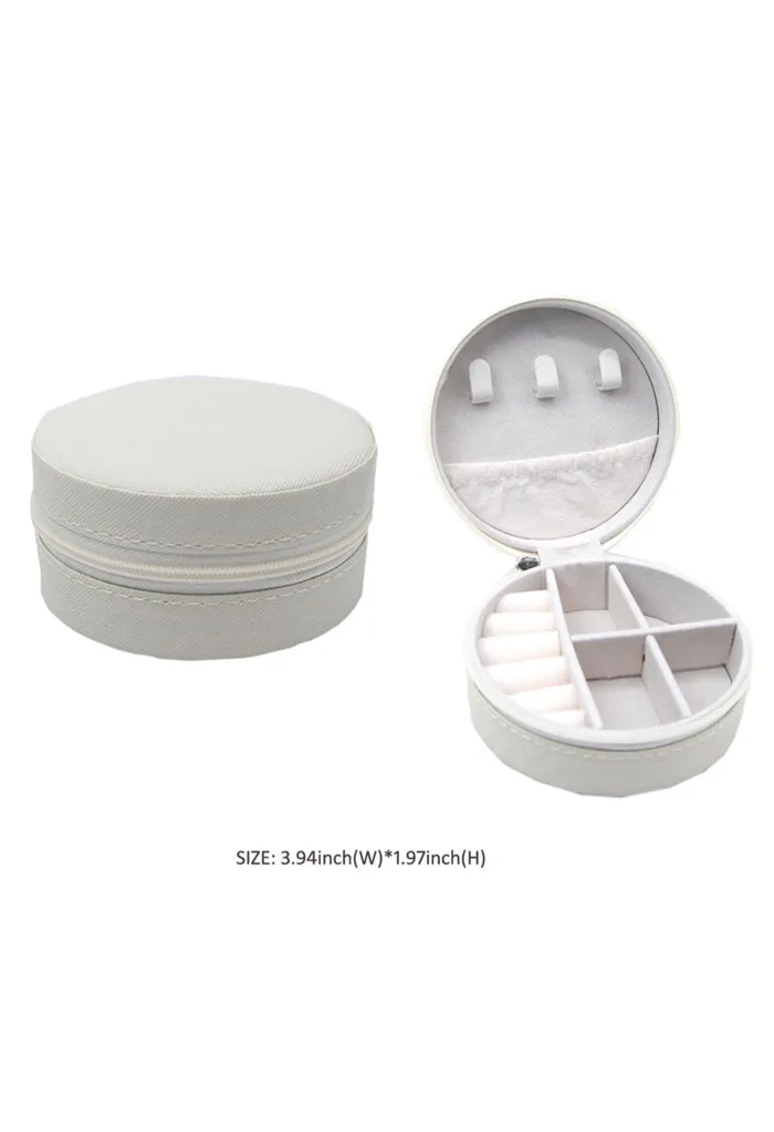 Pretty Little Travel Jewelry Case-Round Ivory