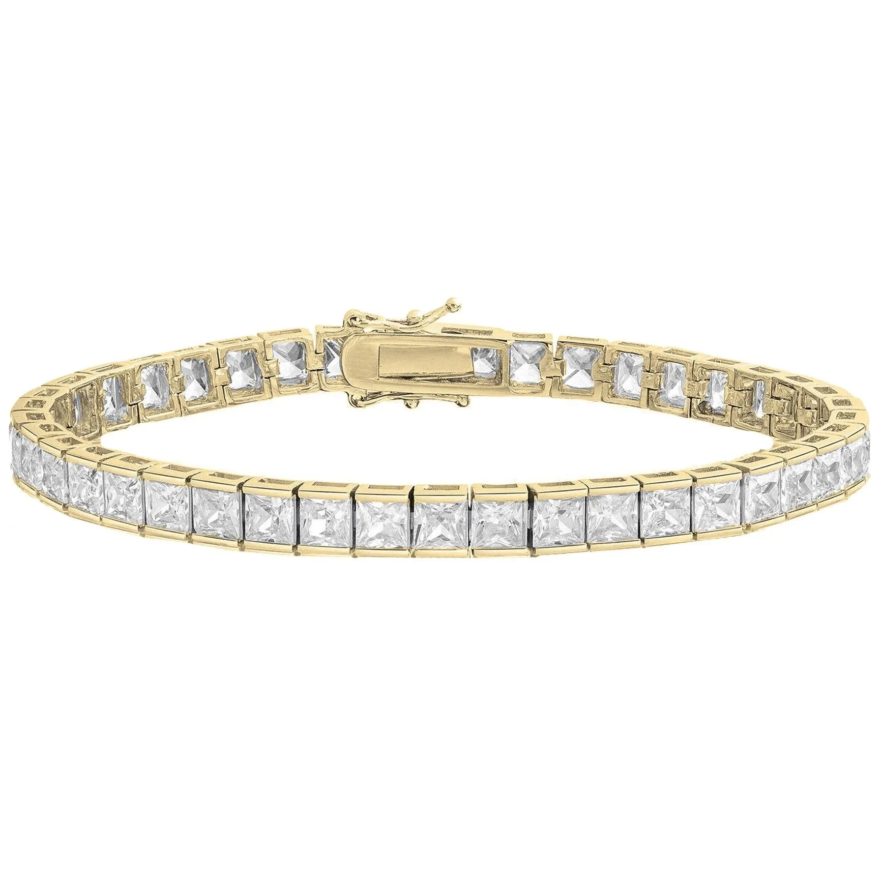 Princess Cut Crystal Tennis Bracelet