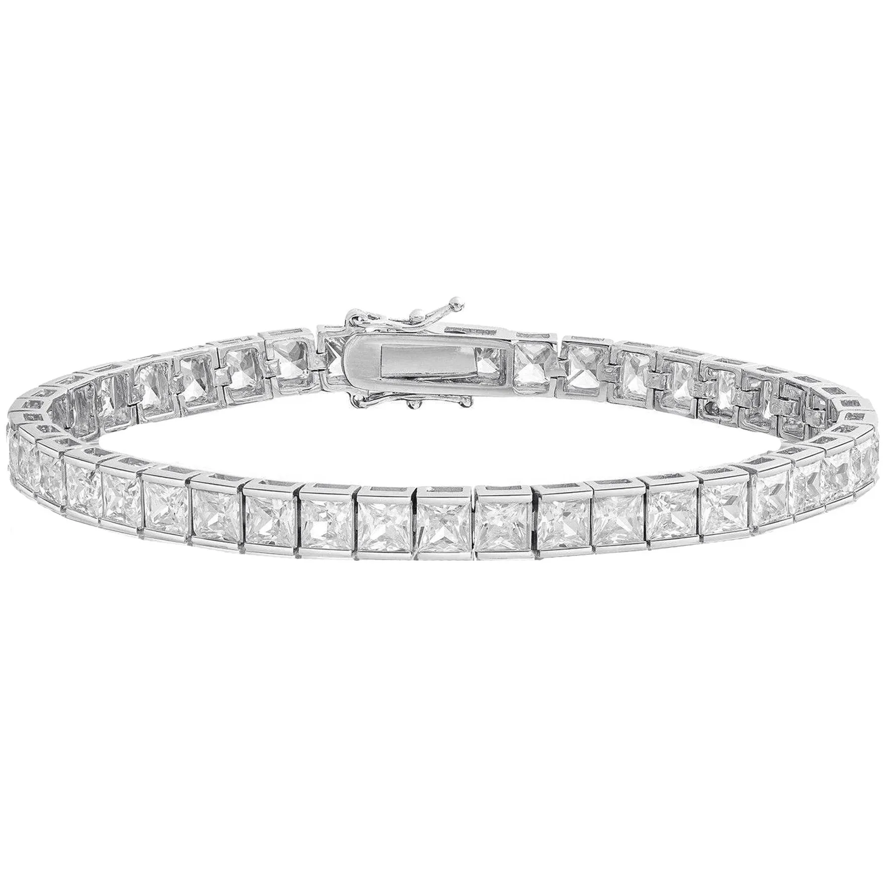 Princess Cut Crystal Tennis Bracelet