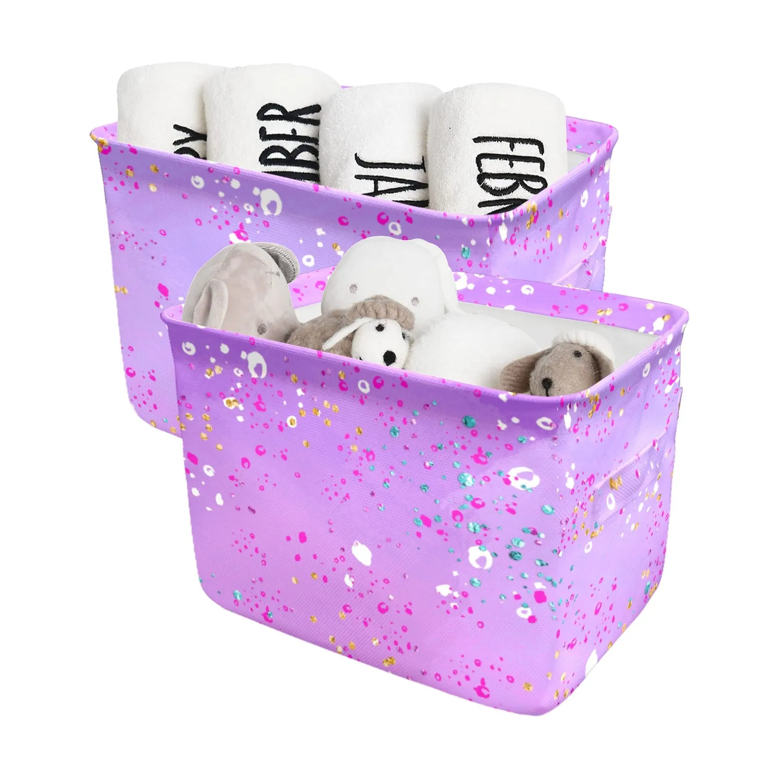 Purple Splash Fabric Storage Basket