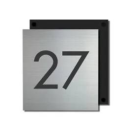 Room Door Number Customized Personalized Acrylic Laminated Name Plate Board Design for House Home Office Entrance Outsides Outdoor Rooms Latest Black Silver 10 x 10 Inch