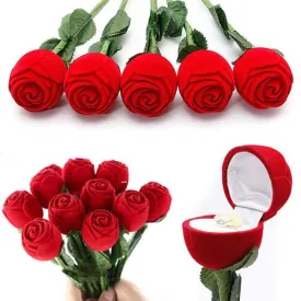 Rose Romantic Wedding Ring Earring Pendant Jewelry Display Gift Box Ring box