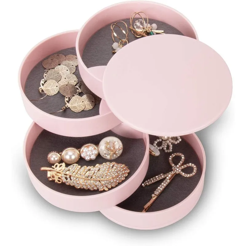 Rotating Jewelry Tray with Lid for Travel and Storage Organizer