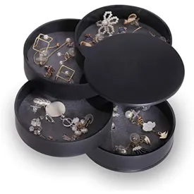 Rotating Jewelry Tray with Lid for Travel and Storage Organizer