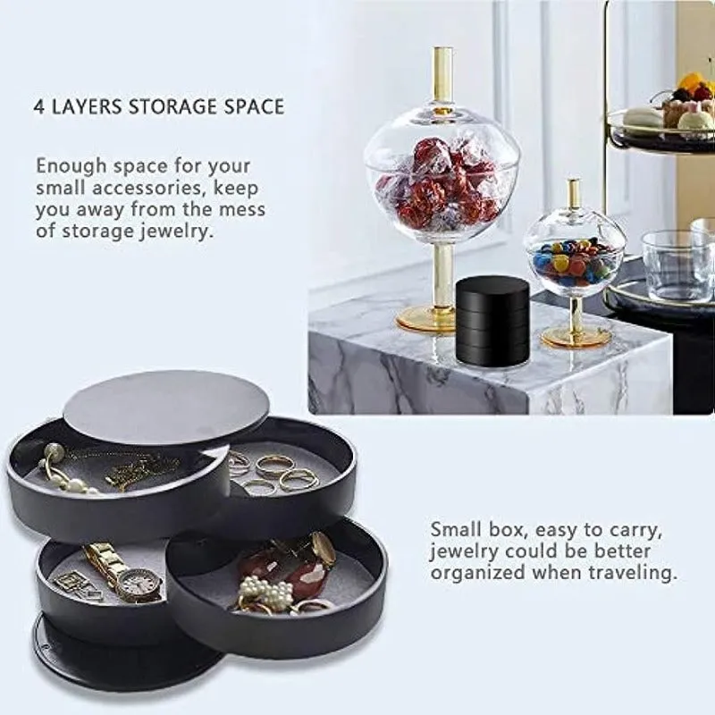 Rotating Jewelry Tray with Lid for Travel and Storage Organizer