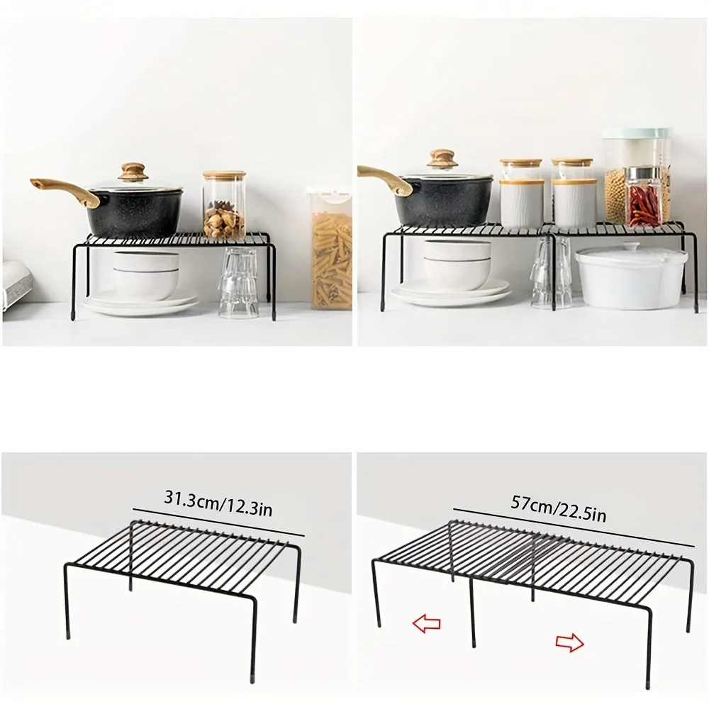 SpaceSaving Rustproof Metal Shelf Organizer for Kitchen and Pantry