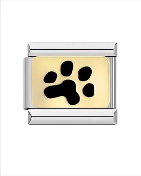 Stainless Steel Paw Print Italian Charm  Link