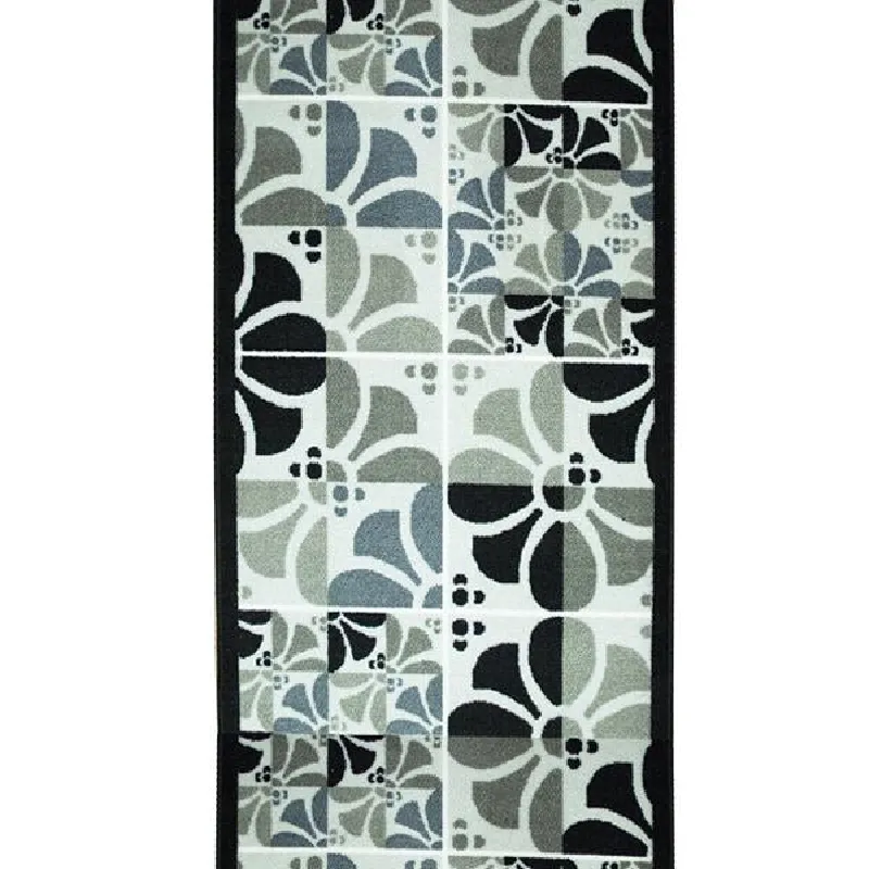 Stair Runner Hard Wearing Non-Slip Mat - Daisy Grey