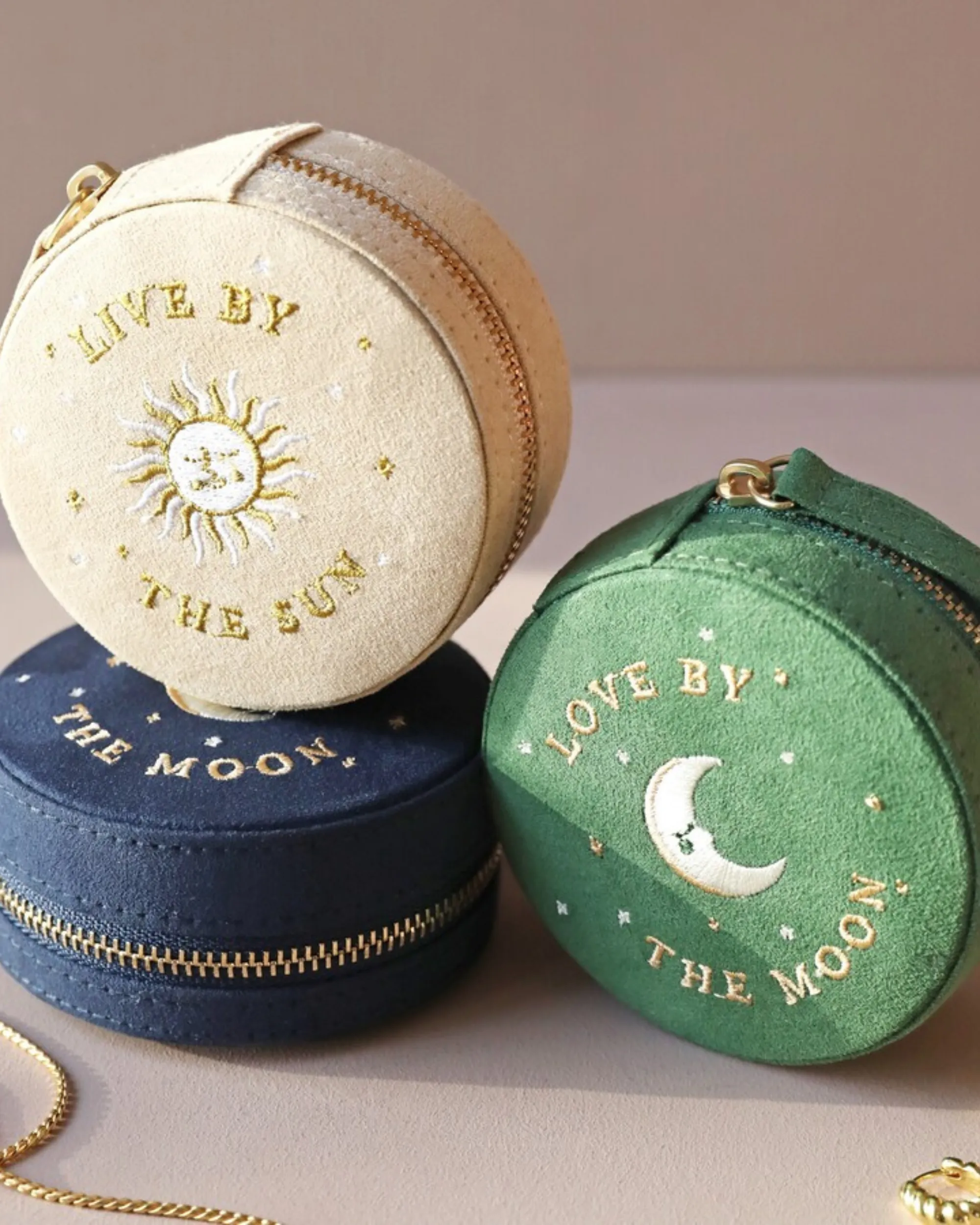 Sun & Moon Jewelry Case | Beige