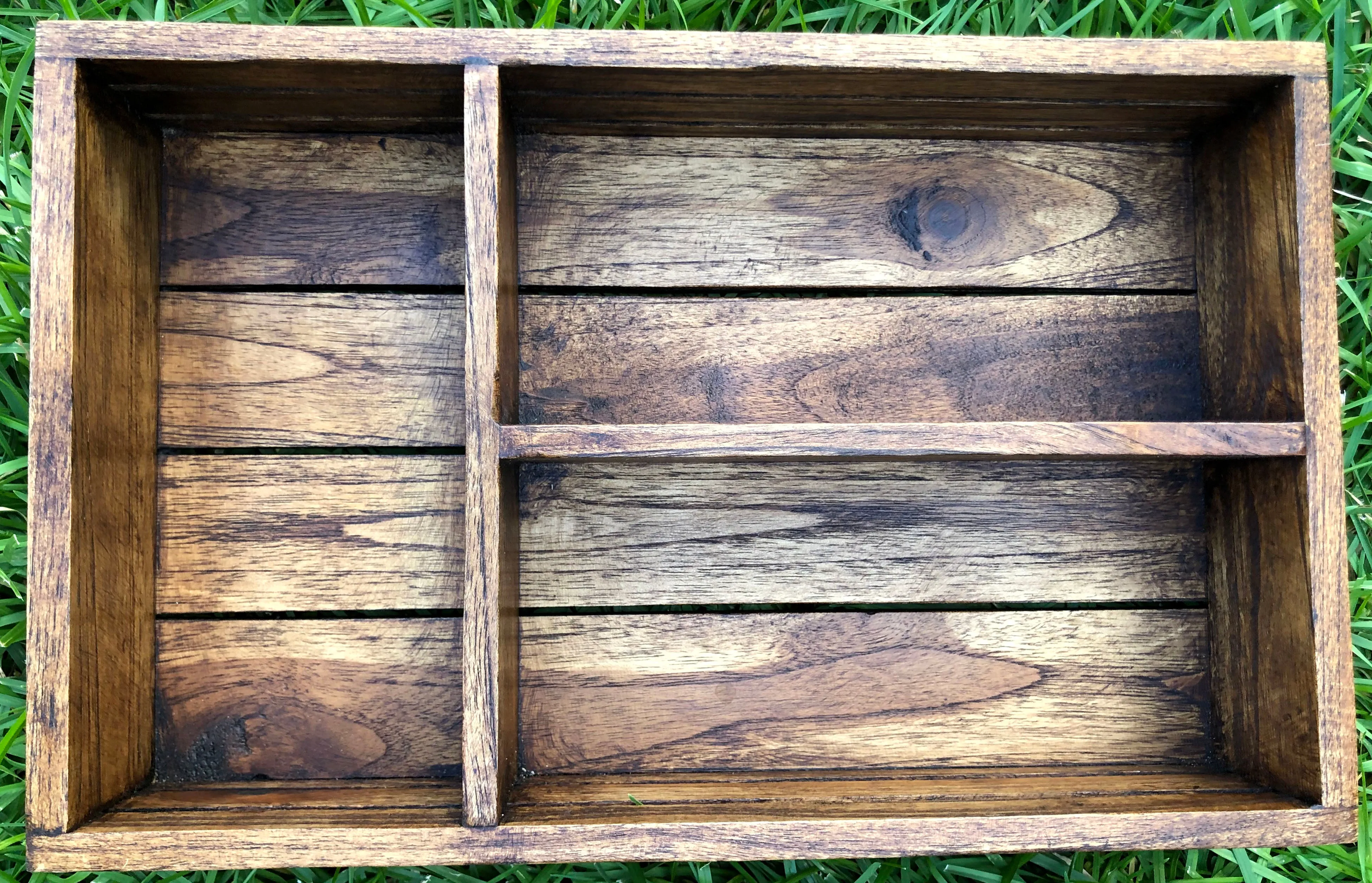 Teak Wood Wall Shelf or Utensile Box Organizer. Versatile Home Accents Decor