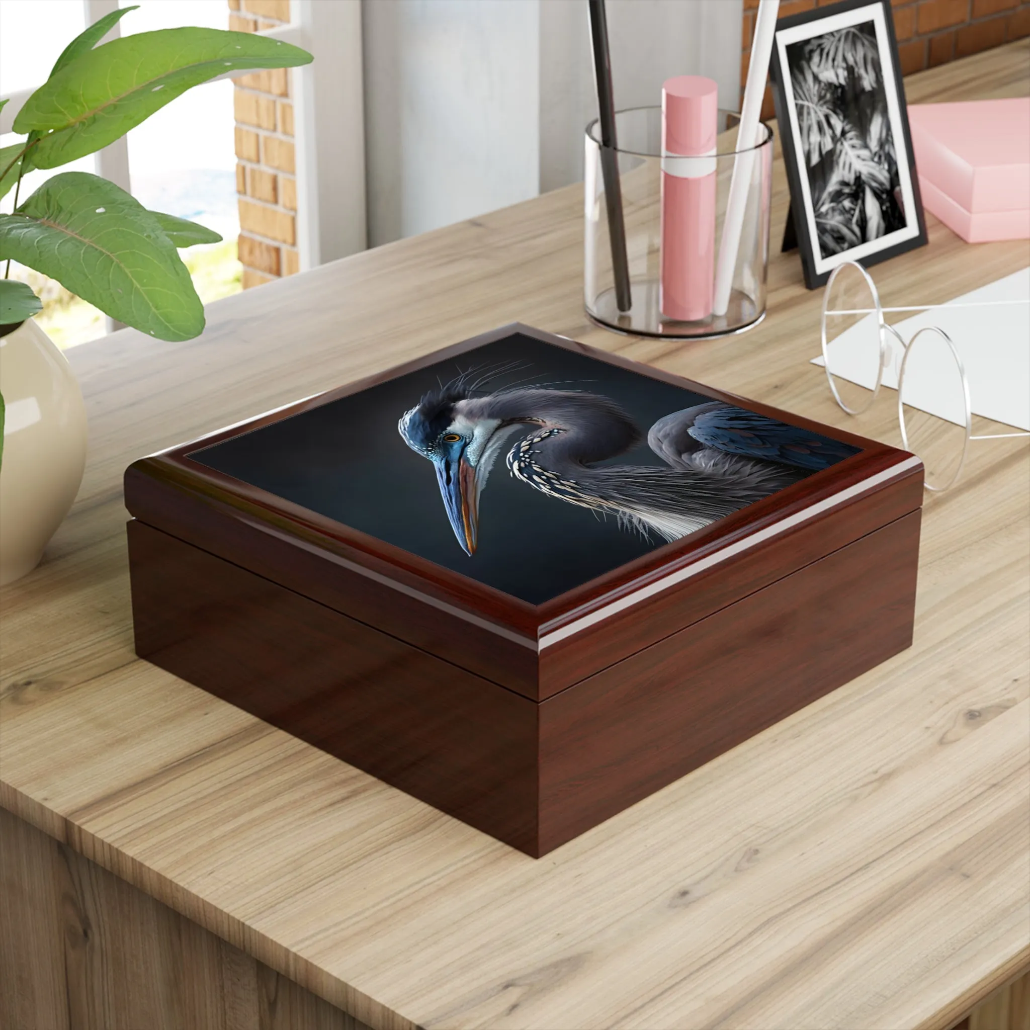 The Great Blue Heron Artwork Gift and Jewelry Box