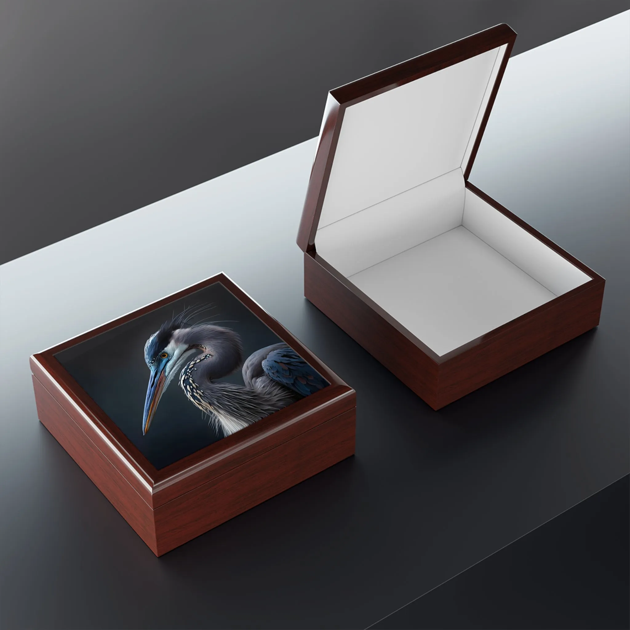 The Great Blue Heron Artwork Gift and Jewelry Box