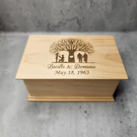 Tree and Couple Jewelry Box with Music, choose color and song