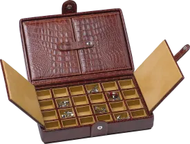 UNDERWOOD (LONDON) - 48-Unit Croco Cufflinks Box | UN224/CBRW