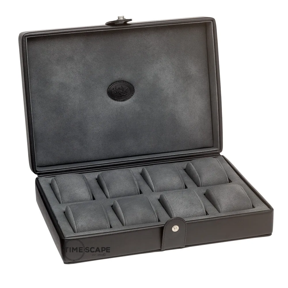 UNDERWOOD (LONDON) - 8-Unit Leather Watch Box  | UN218/BLK