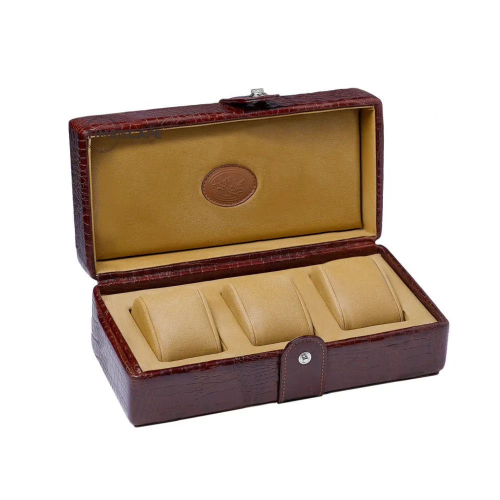 UNDERWOOD (LONDON) - Triple Croco Watch Box  | UN209/CBRW