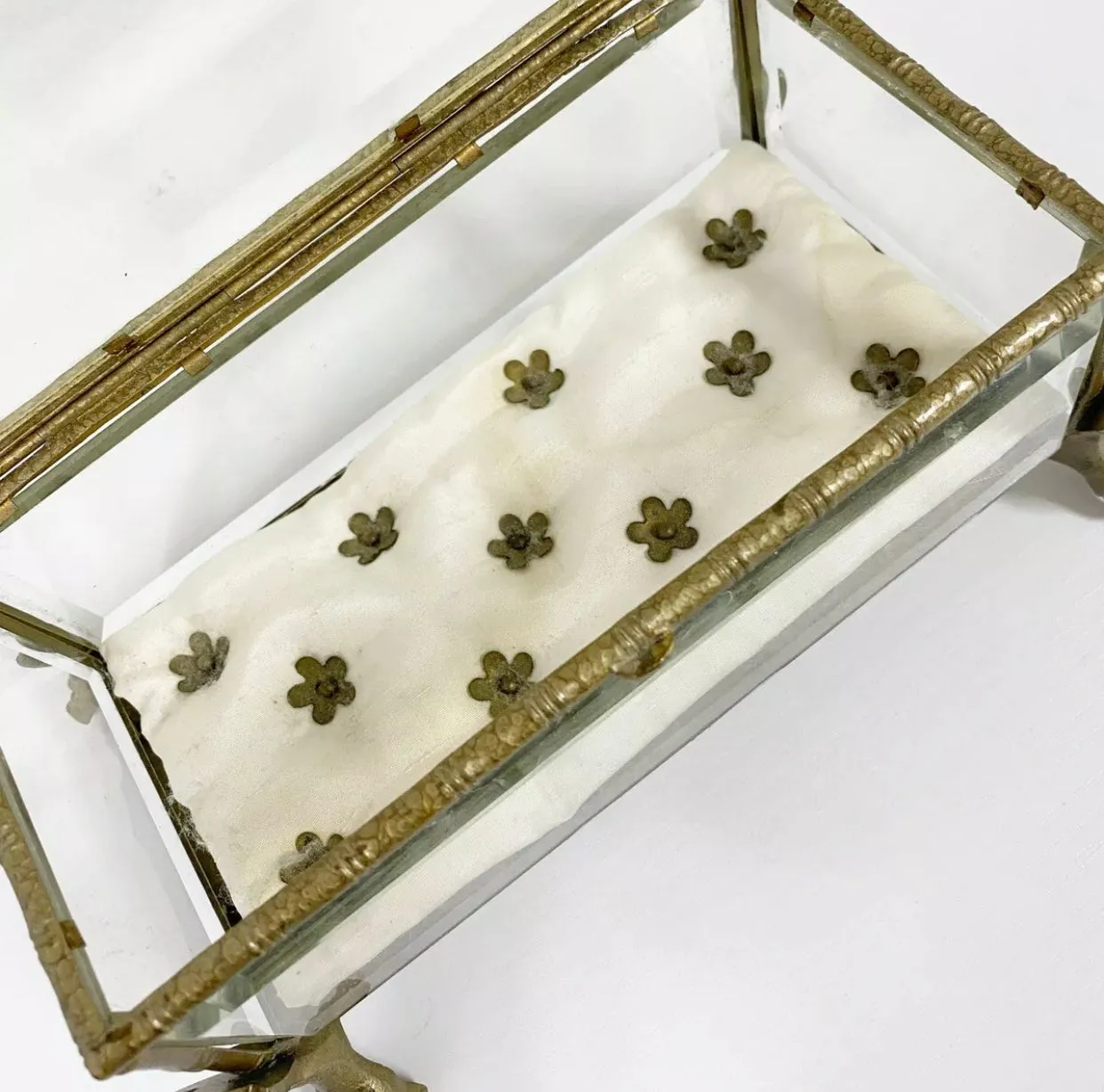 Vintage Claw Feet Platinum Jewelry Box