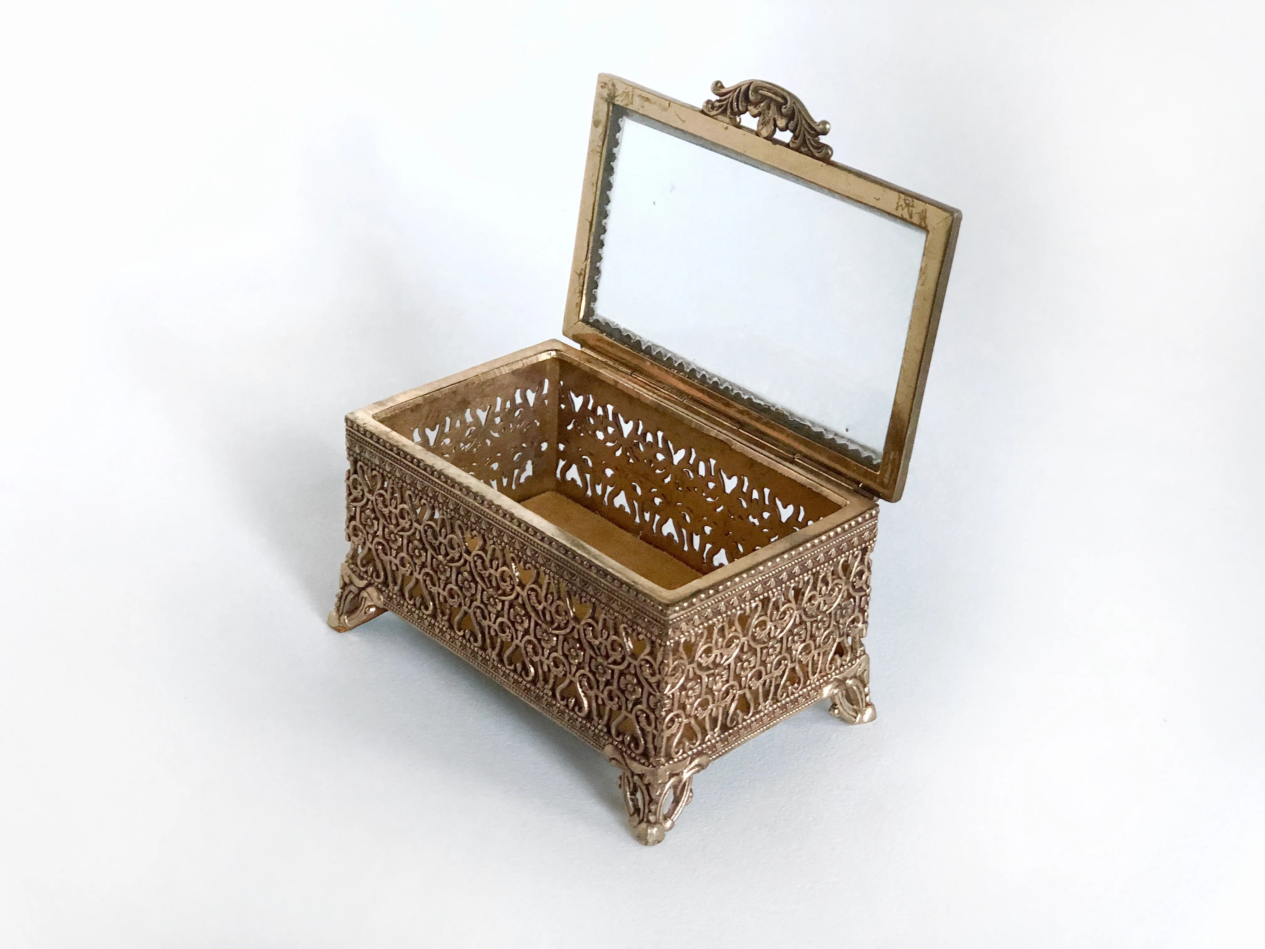 Vintage Lace Bronze Jewelry Box