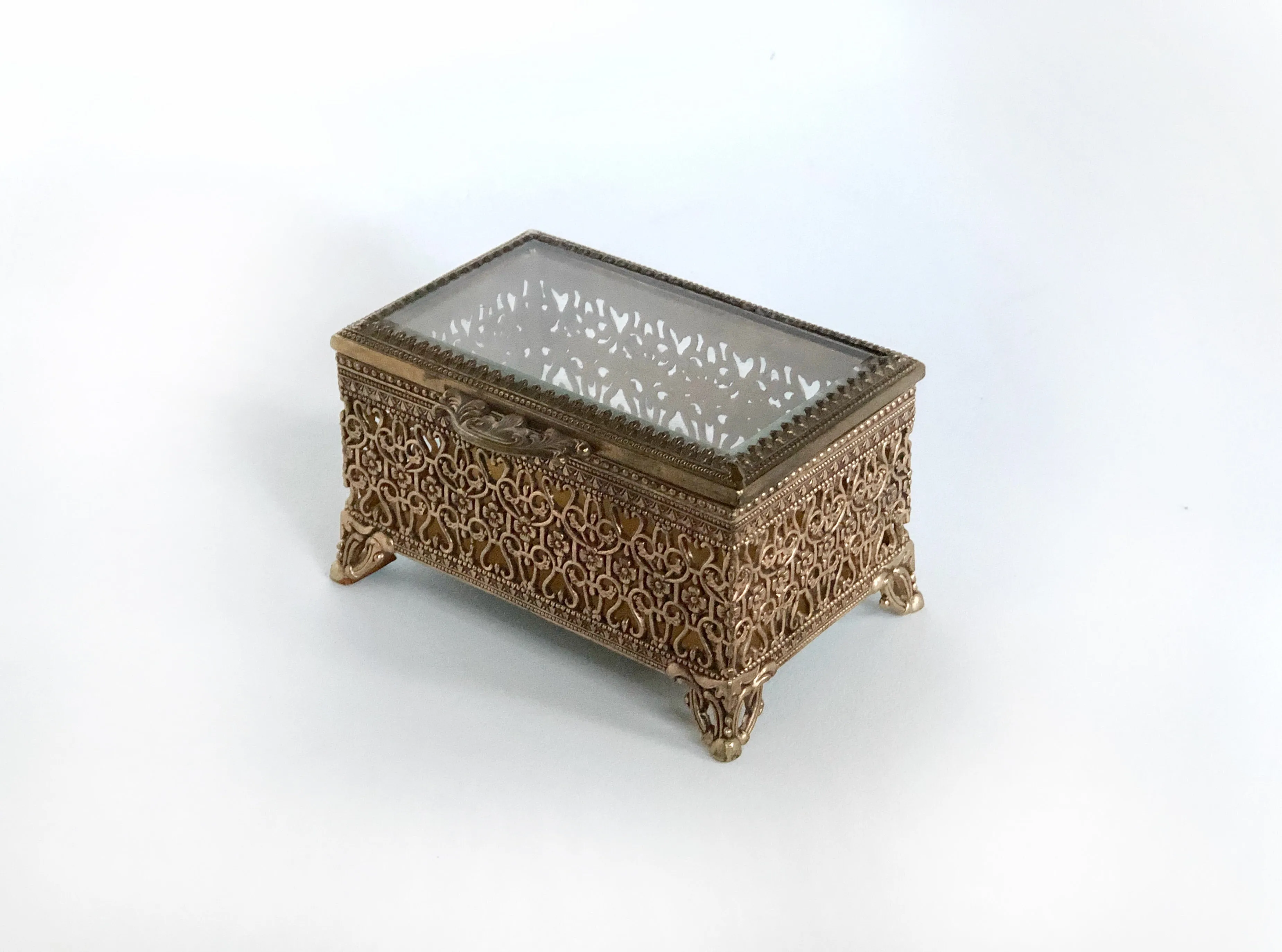 Vintage Lace Bronze Jewelry Box