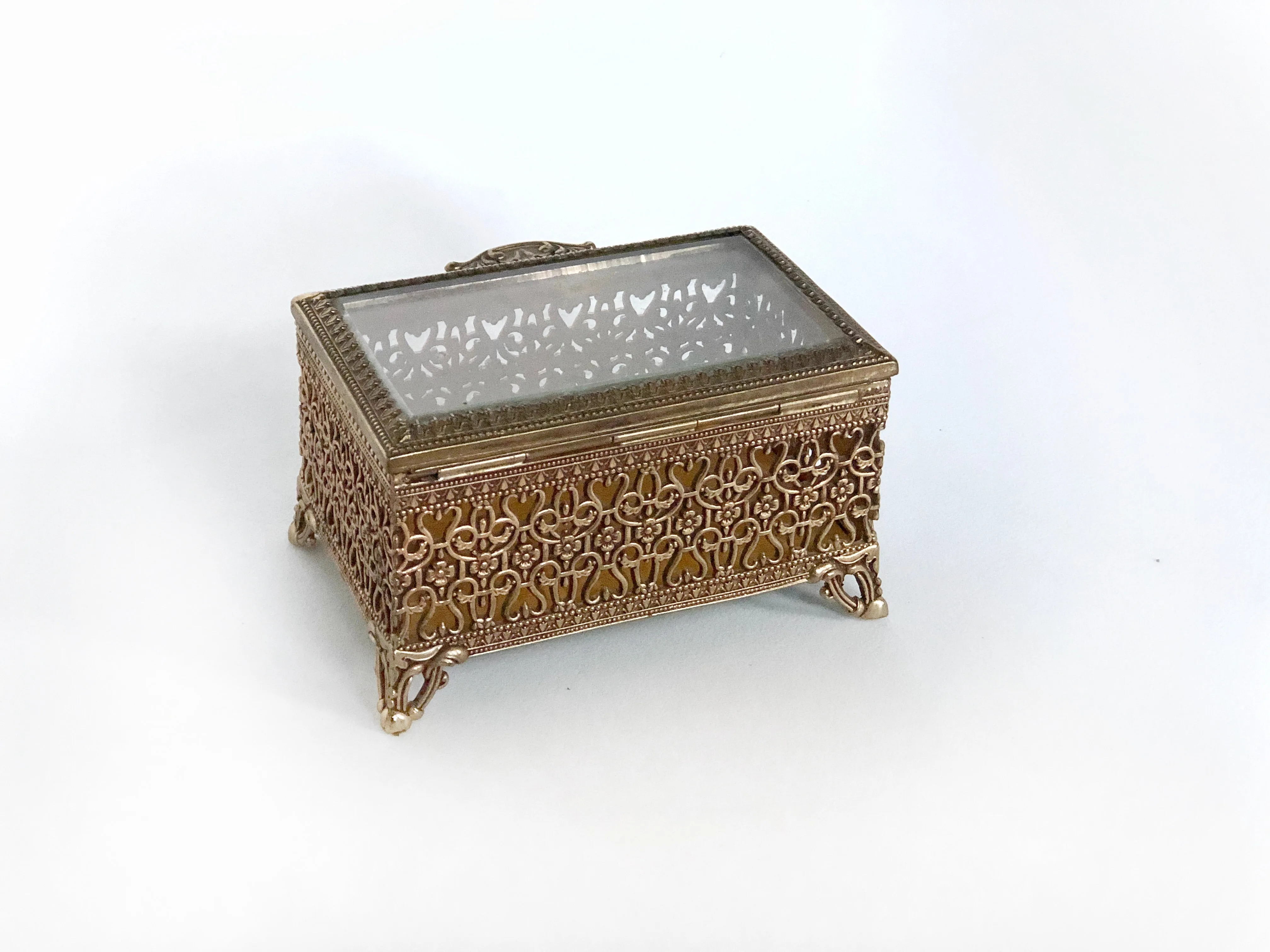 Vintage Lace Bronze Jewelry Box