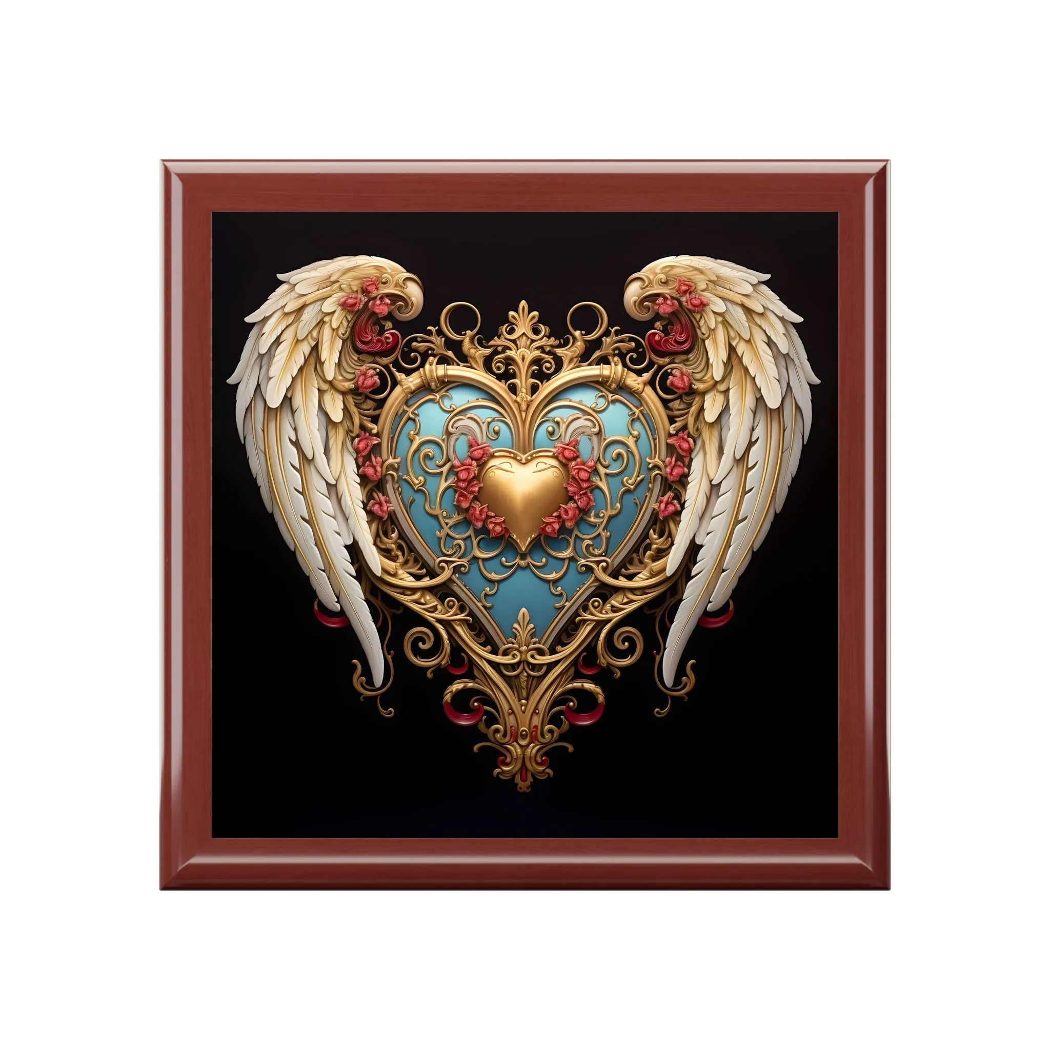 Vintage Winged Heart Gift & Jewelry Box