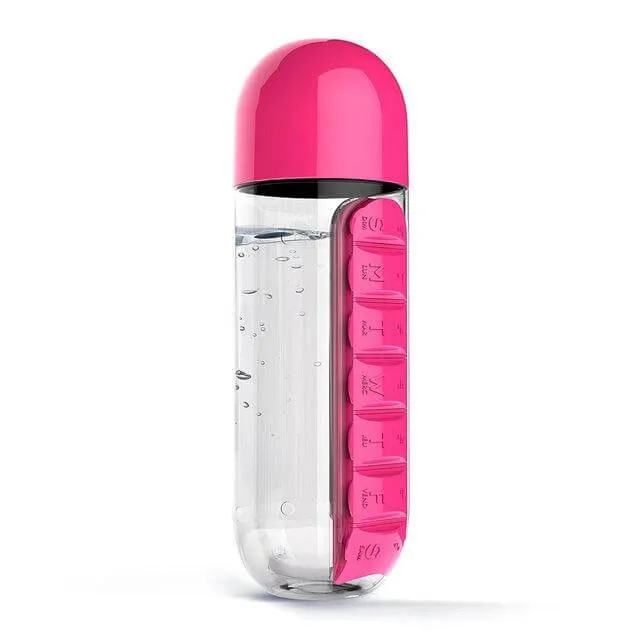 Water Bottle Daily Pill Organizer