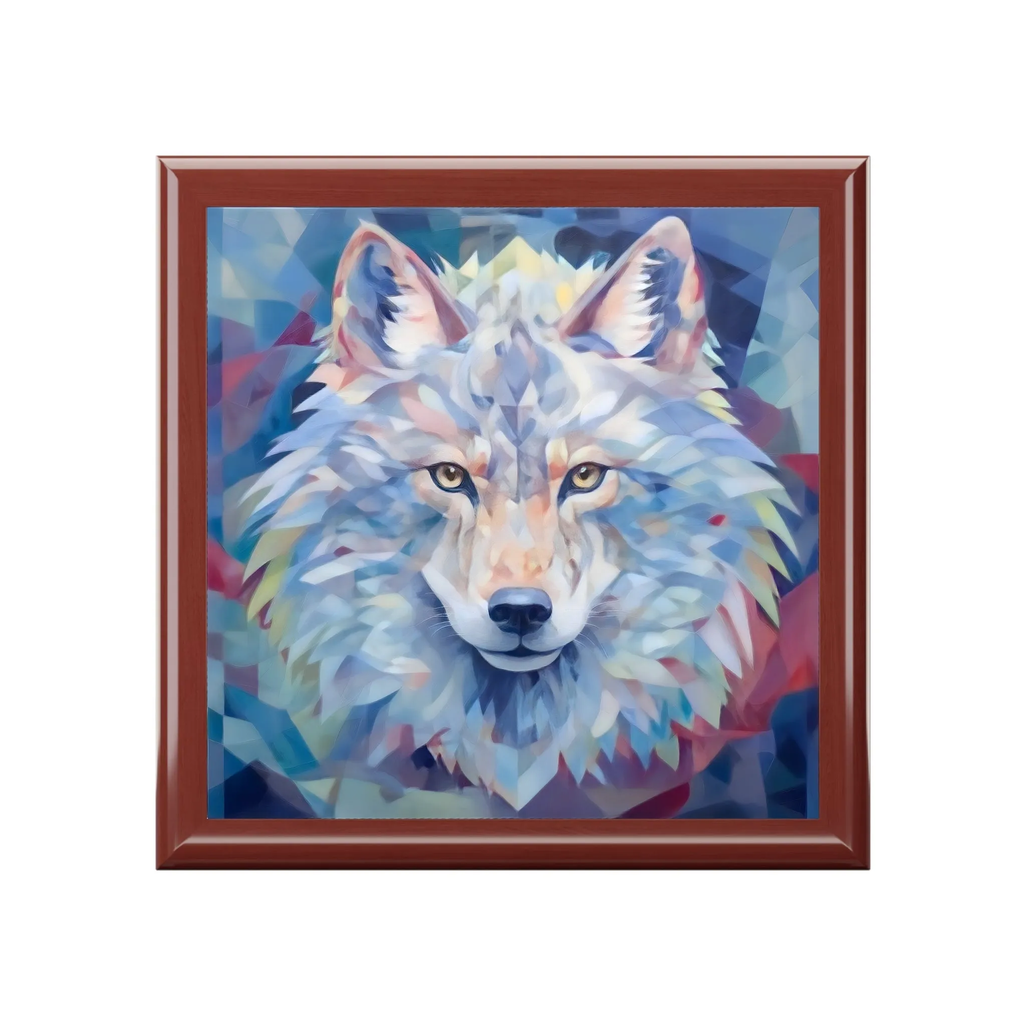 White Wolf Jewelry Keepsake Box