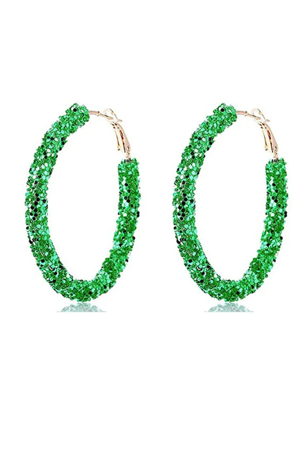 Women's St. Patricks Fashion Daring Sequin Loop Earrings