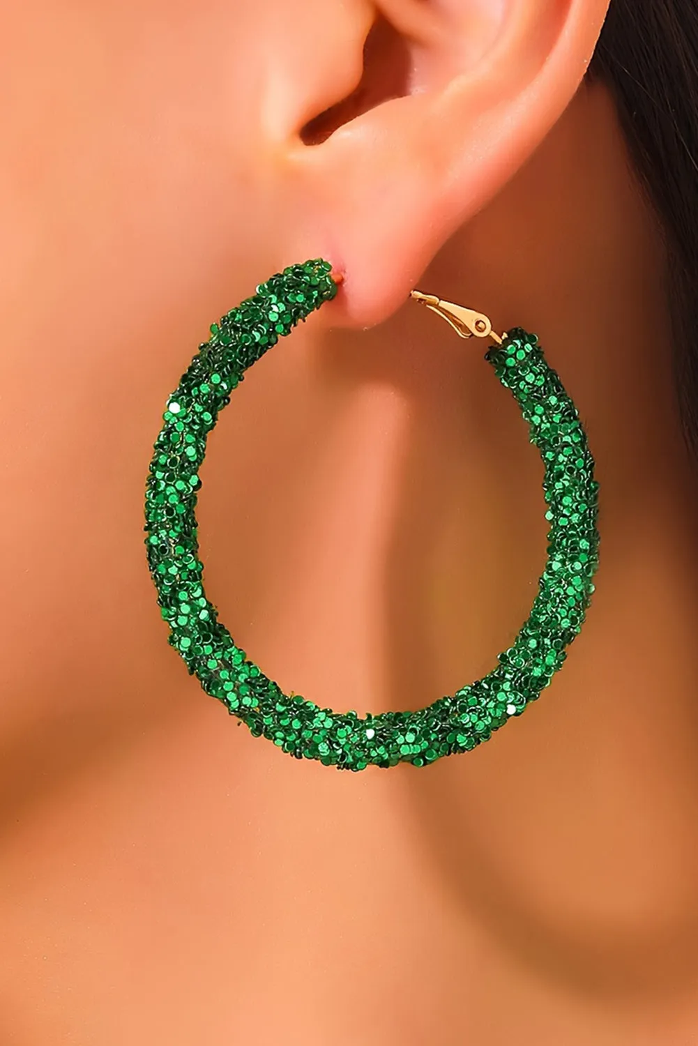 Women's St. Patricks Fashion Daring Sequin Loop Earrings