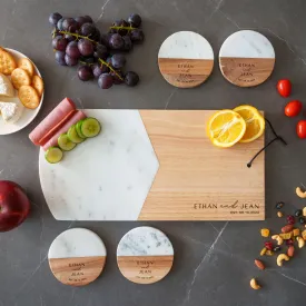 Wood Cutting Board & Coaster Set of 4