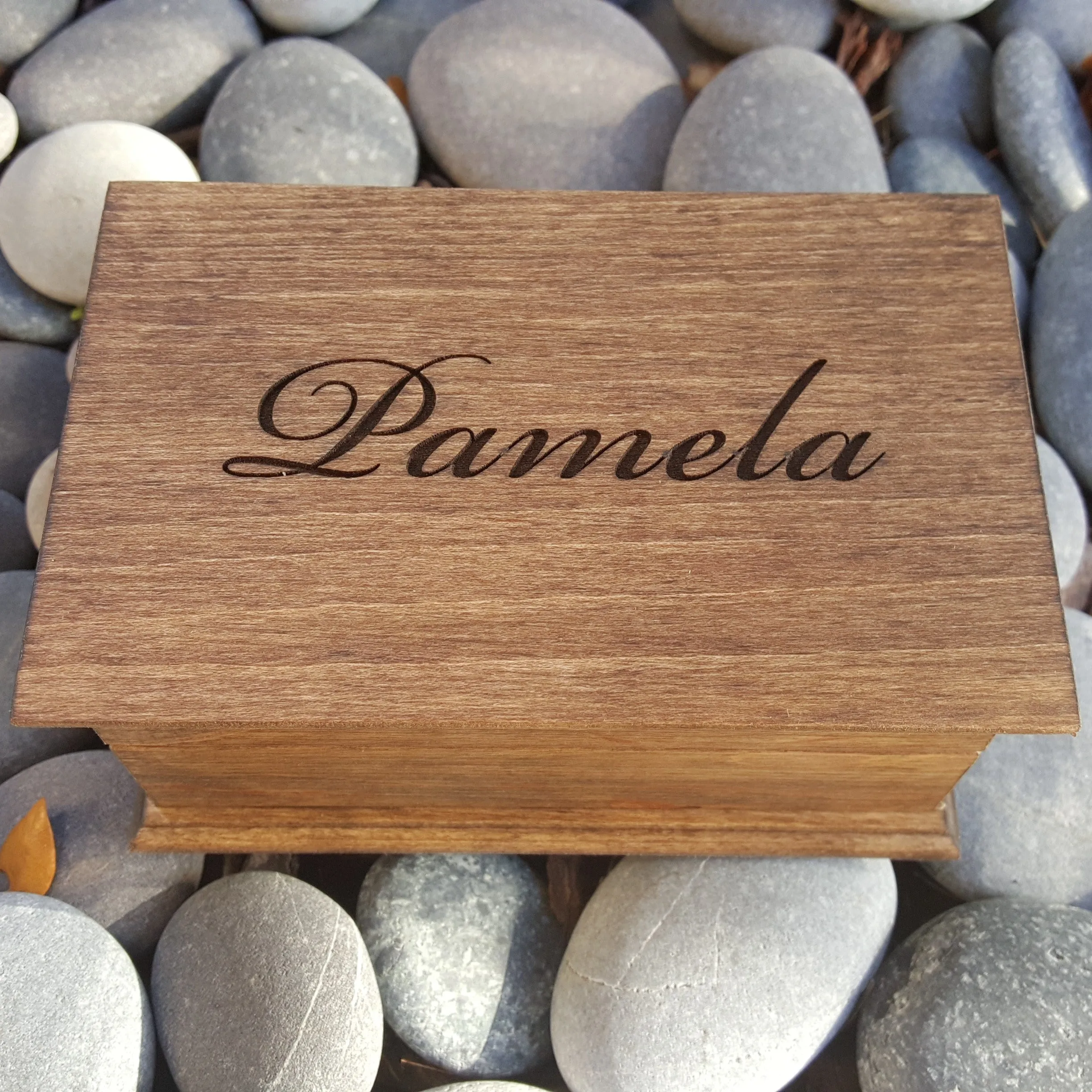 Wooden Jewelry Box with name on top, plays your song